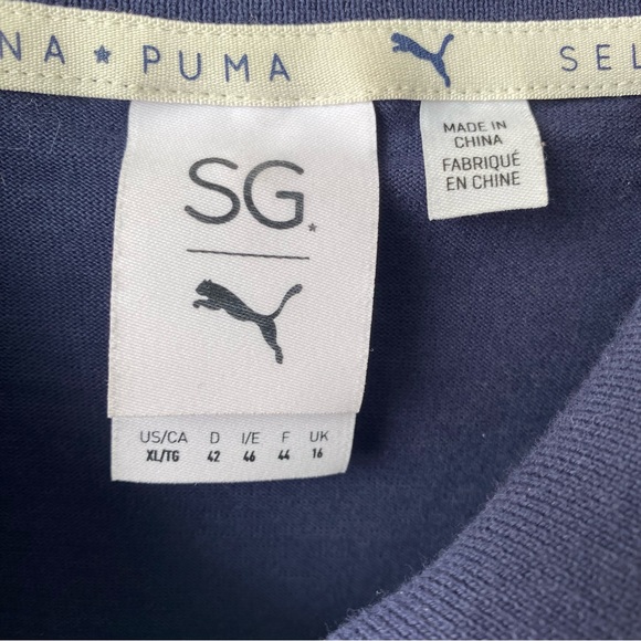 Puma Selena Gomez Blue White Stripe Long Sleeve Crop Rugby Shirt Women's XL - Picture 9 of 14